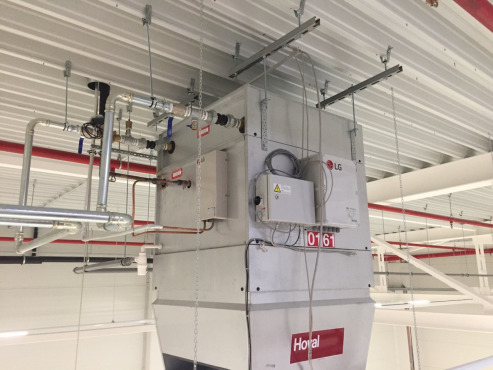 Карго Партнърс логистични халета с отопление, охлаждане и вентилация с ефективни покривни климатични апарати TopVent  с термопомпа