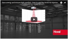 Hoval AirInjector патентовано разпределение на въздуха по височина, отопление на индустриални сгради