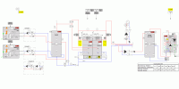 Хидравлична схема за хибридна система за отопление с газов кондензен котел и термопомпа въздух-вода от Hoval